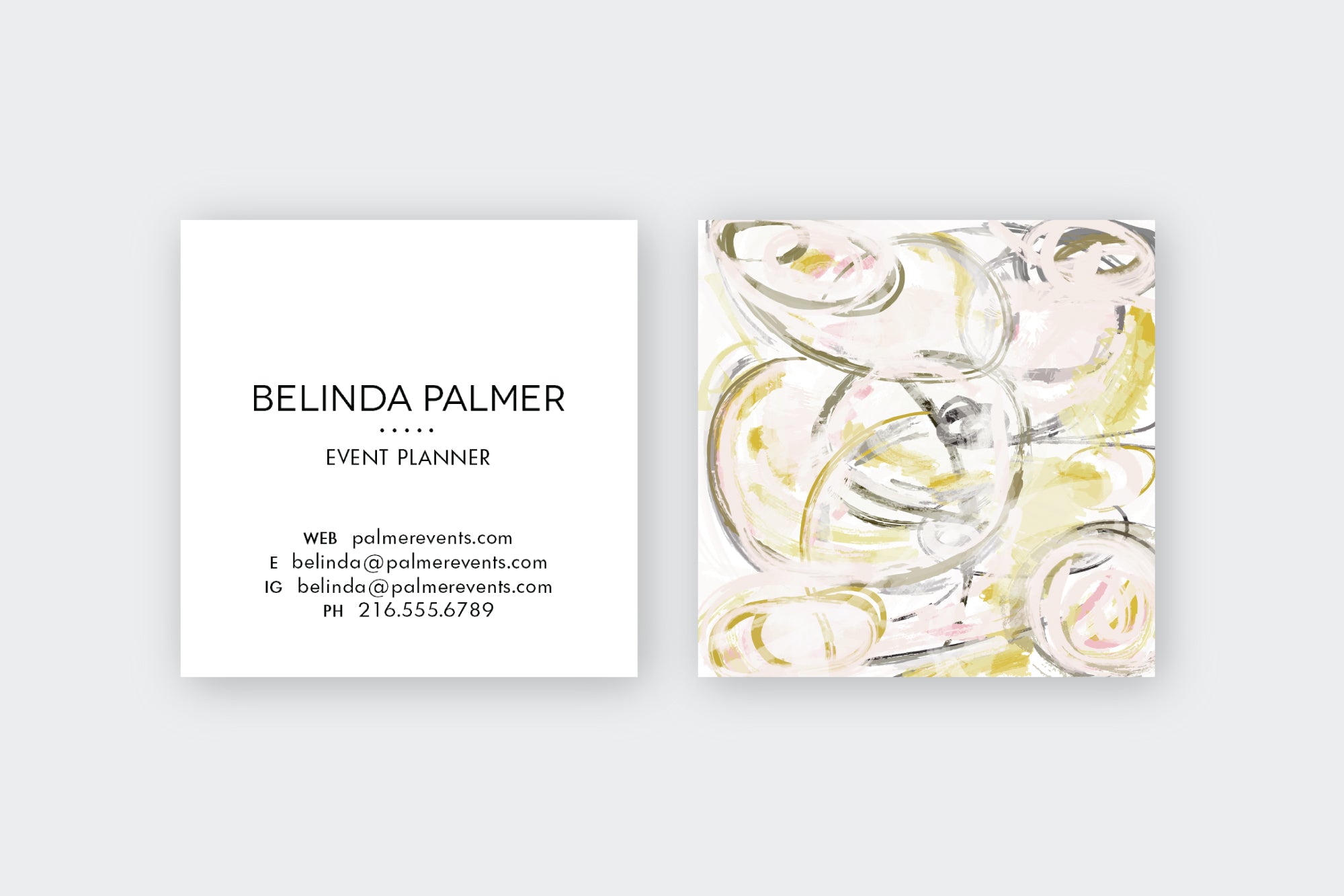 Cream|Gold Swirls Abstract Calling Cards