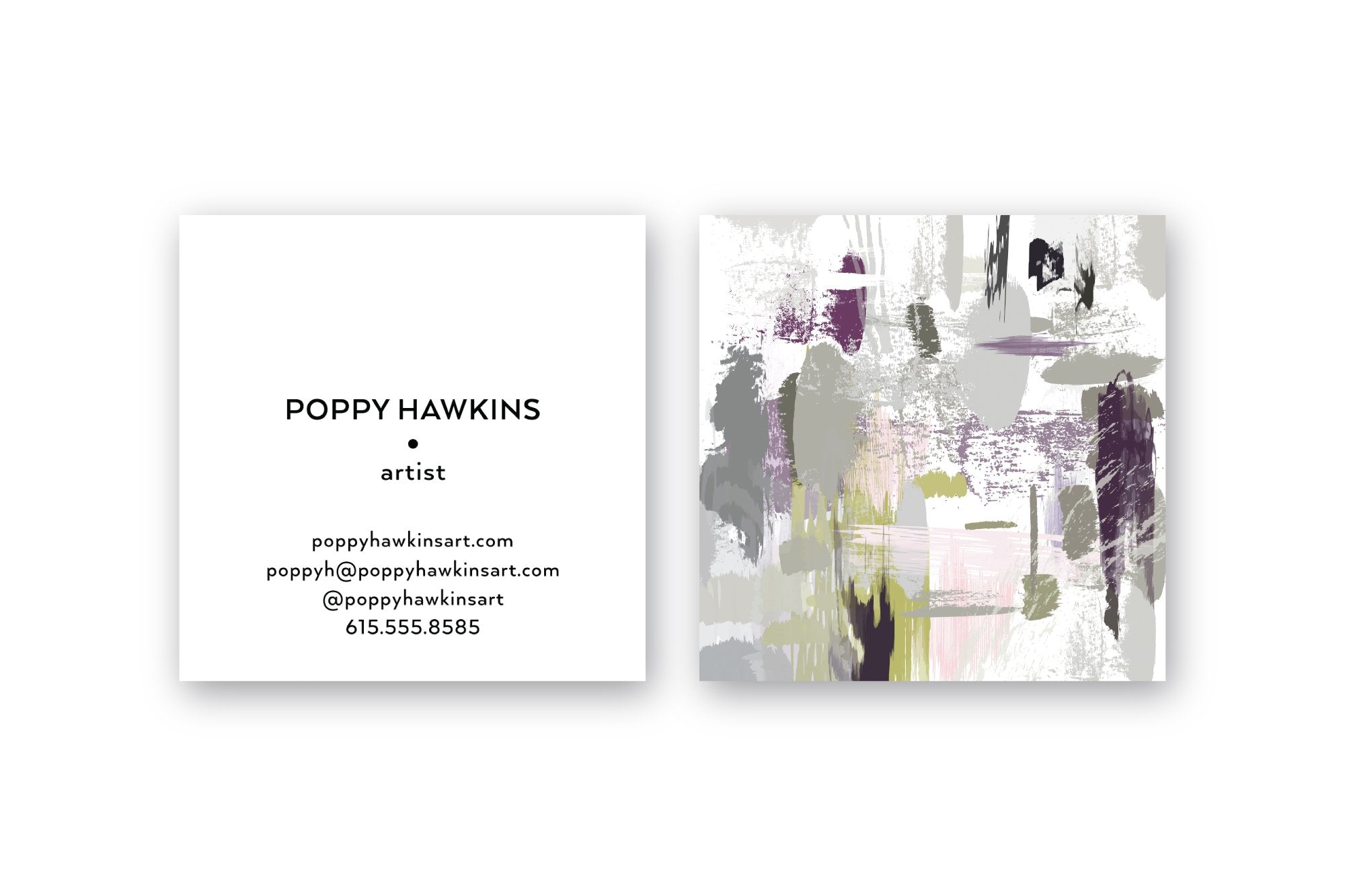 Abstract #29 Calling Cards Plum Greys