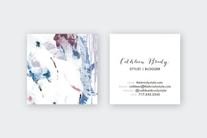 Shades of Blue and Purple Abstract Calling Cards