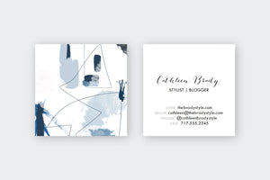 Shades of Blue and Black Abstract Calling Cards