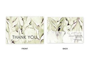 THANK YOU Sage Green Marble Notecards