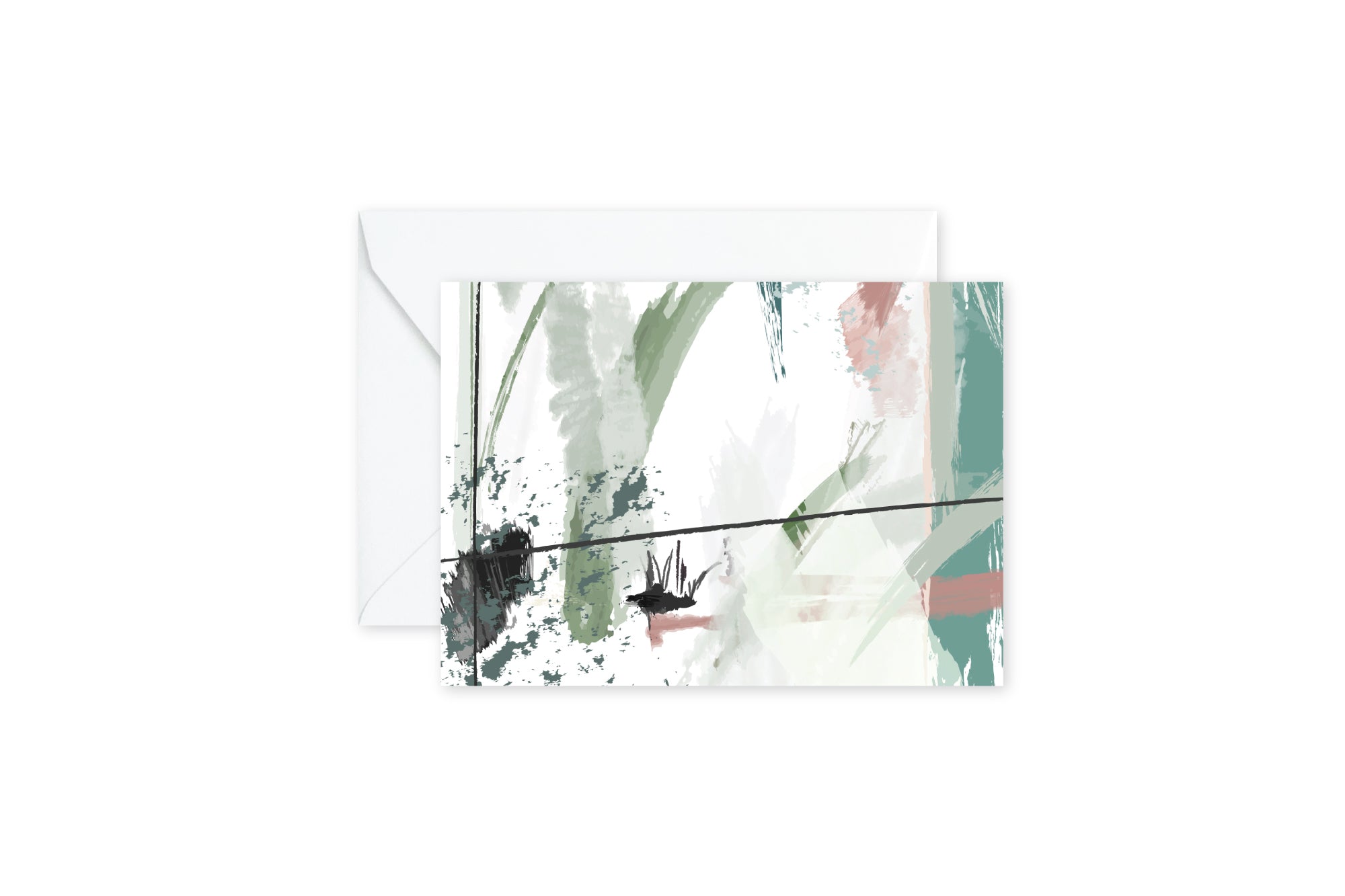 Mint Abstract Notecards