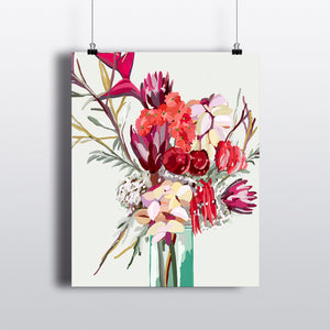 Art Print Protea Vase