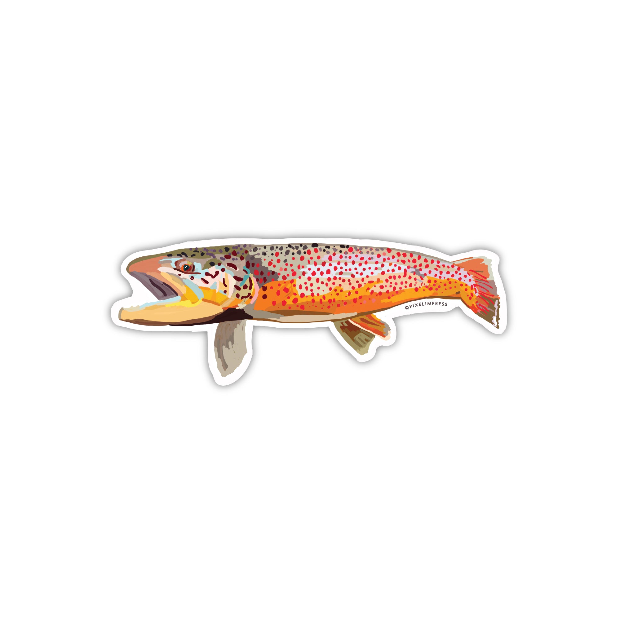 BROWN TROUT Vinyl DieCut Sticker