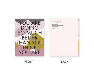 DOING SO MUCH BETTER Encouragement GREETING CARD