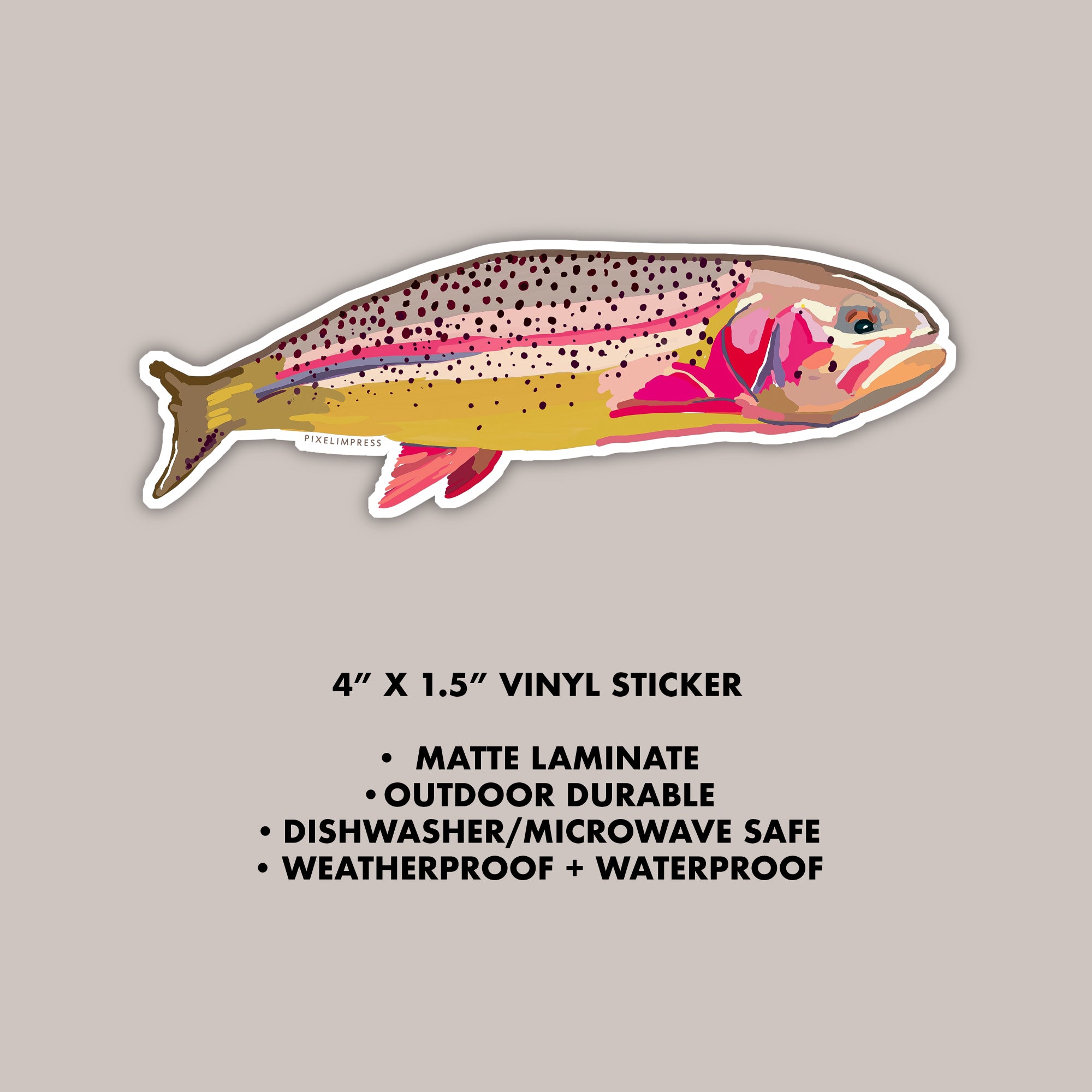 RAINBOW TROUT Vinyl DieCut Sticker