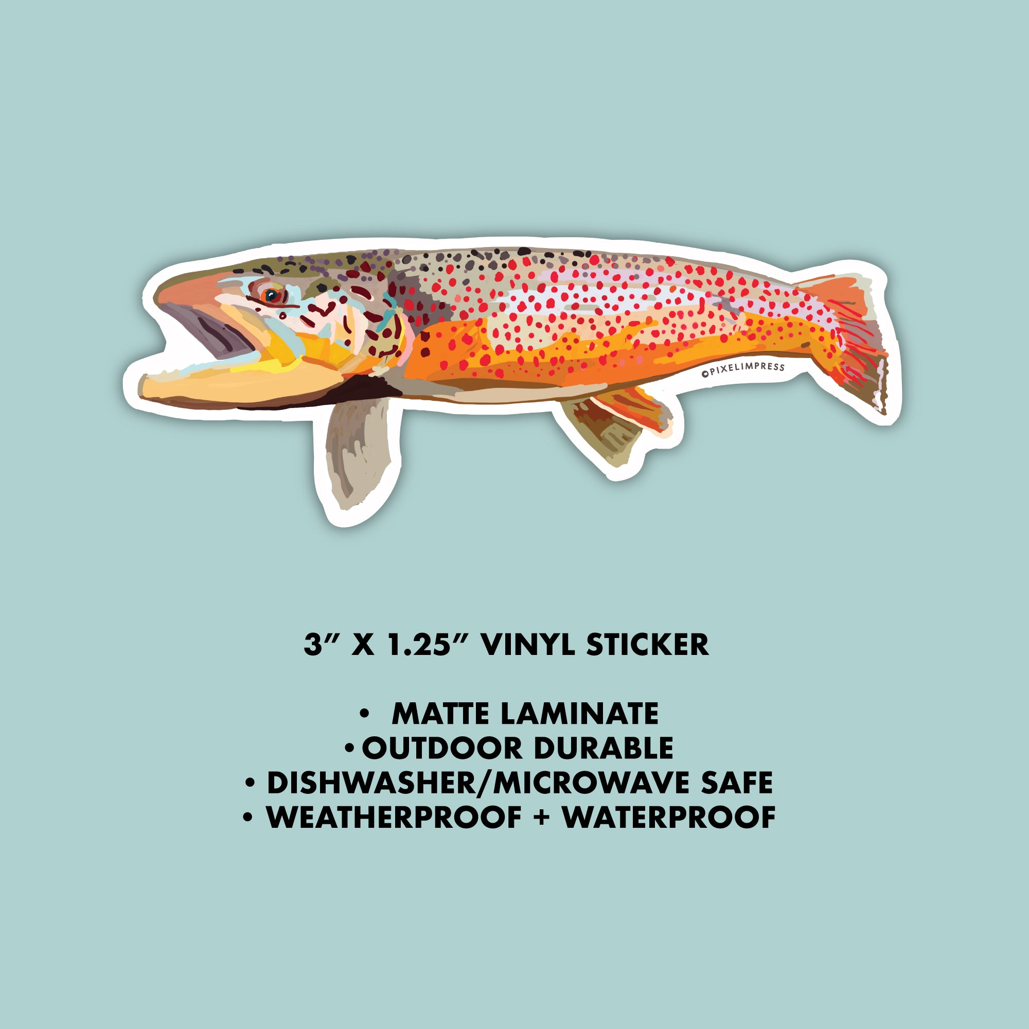 BROWN TROUT Vinyl DieCut Sticker