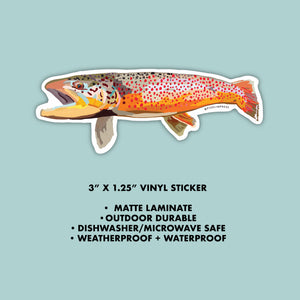 BROWN TROUT Vinyl DieCut Sticker