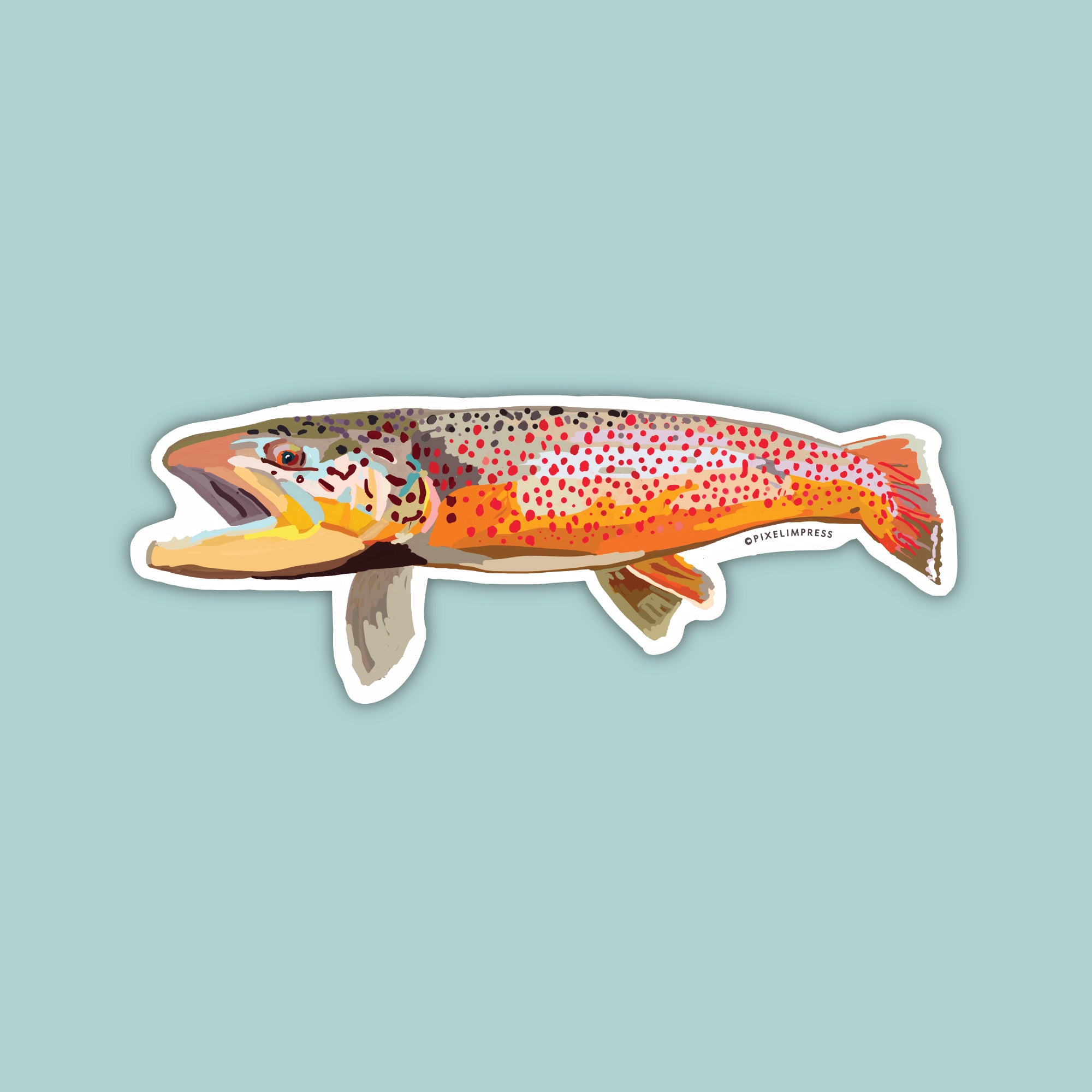 BROWN TROUT Vinyl DieCut Sticker