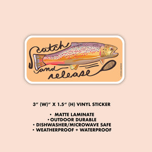 CATCH RELEASE TROUT Vinyl DieCut Sticker