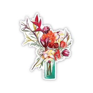 FLORAL PROTEA VASE Vinyl Die Cut Sticker