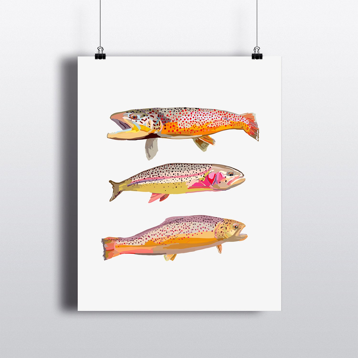 Art Print Triple Trout