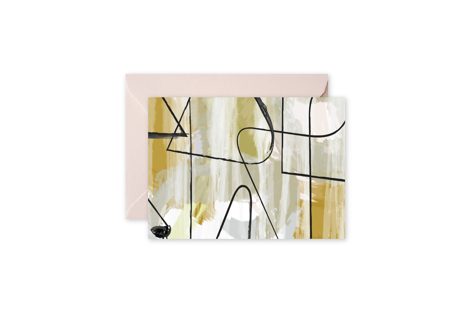 Grey Gold Abstract Notecards