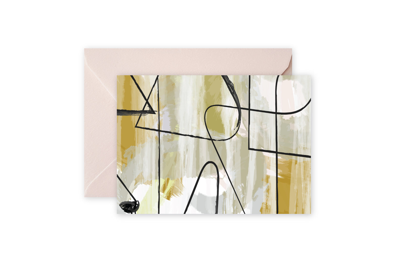 Grey Gold Abstract Notecards