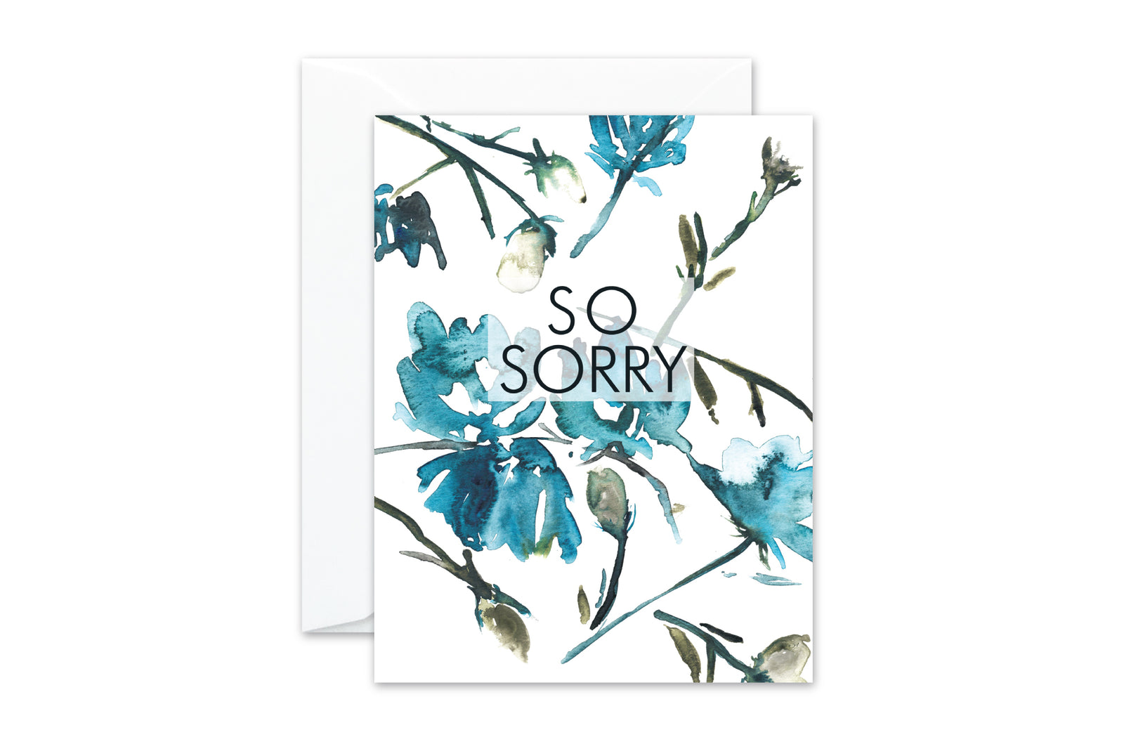 SO SORRY Watercolor Floral Card
