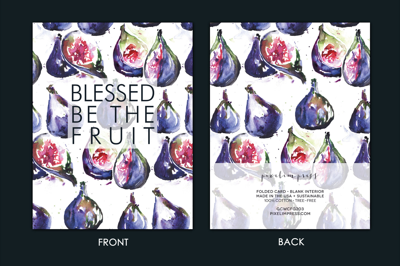 BLESSED BE THE FRUIT Fig Watercolor Card