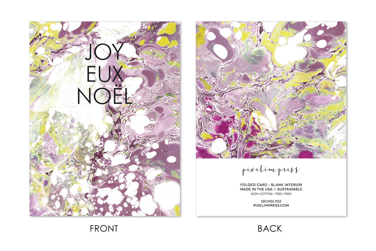 JOYEUX NOEL Holiday Marble Card