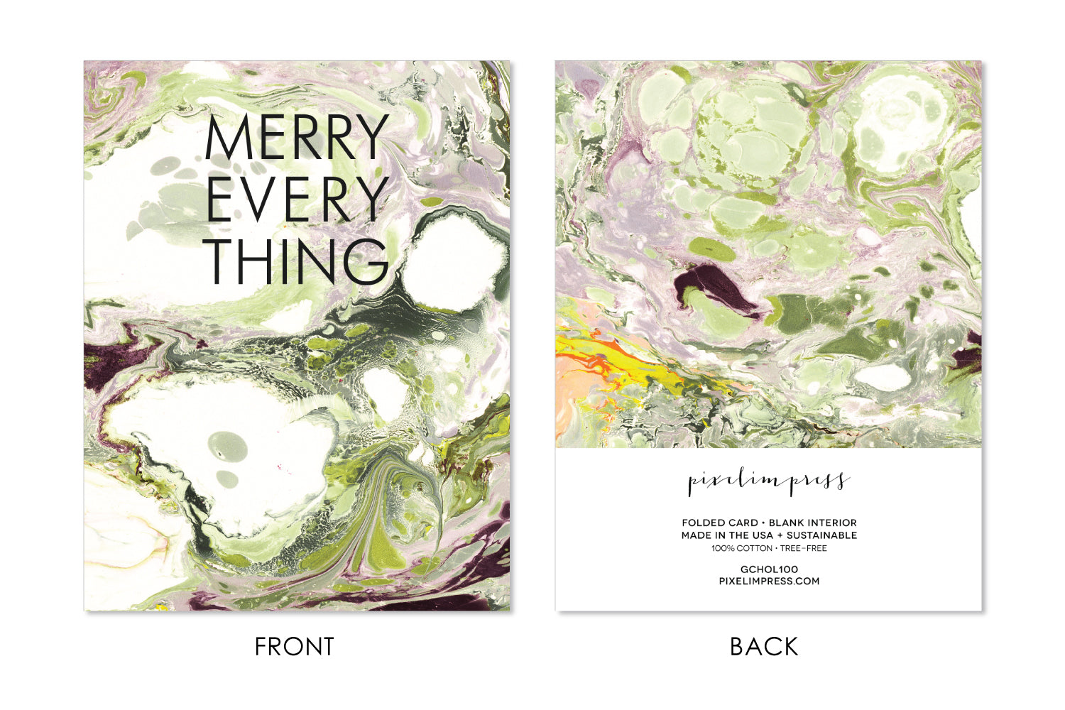 MERRY EVERYTHING Holiday Marble Card