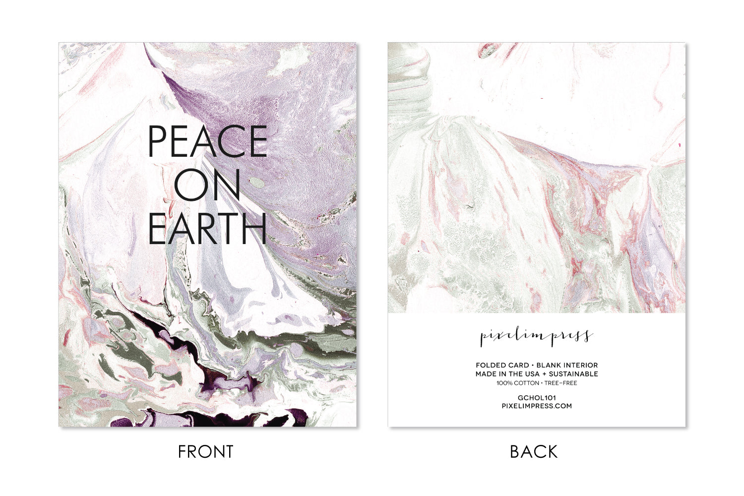 PEACE ON EARTH Holiday Marble Card