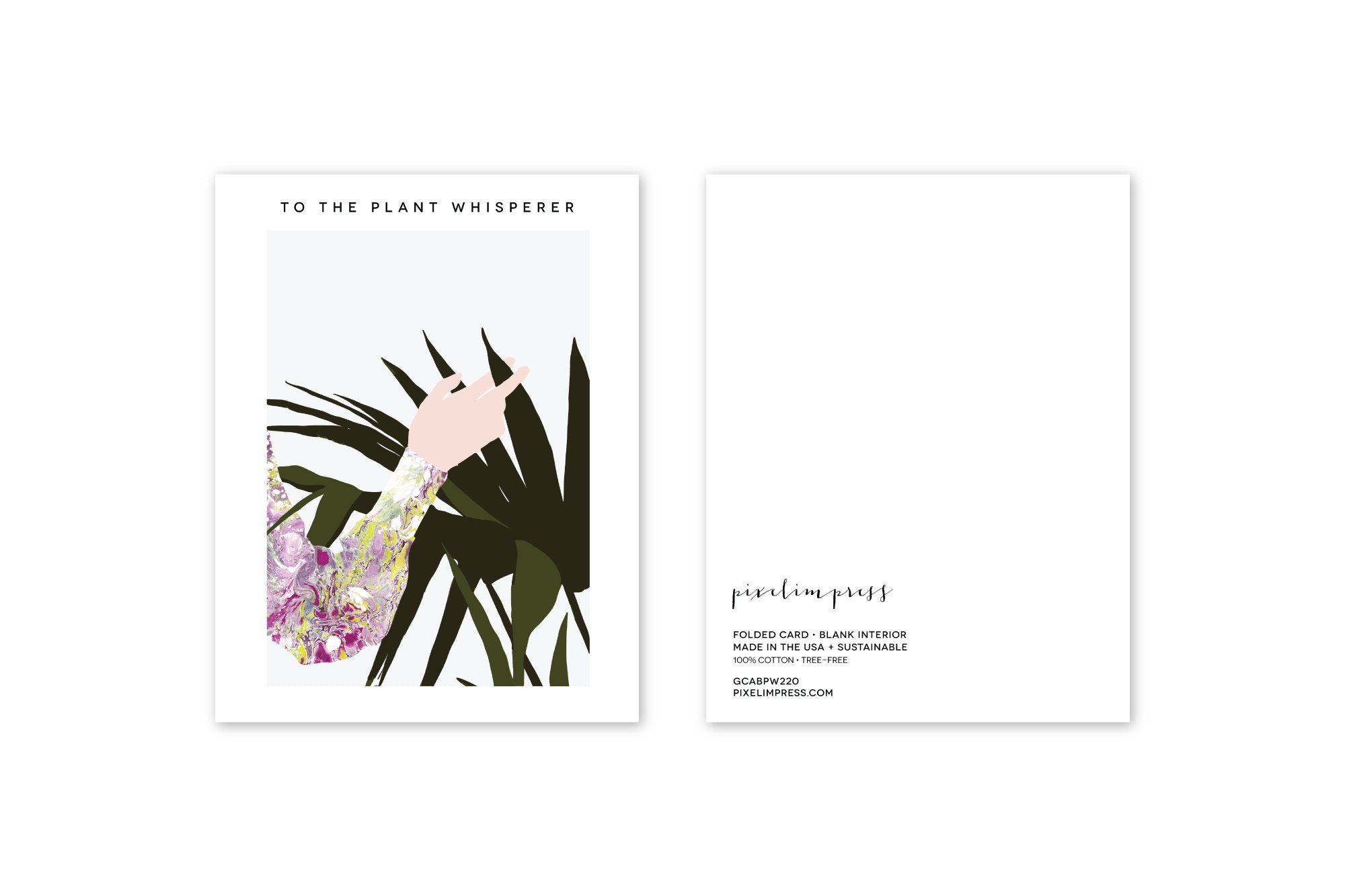 TO THE PLANT WHISPERER greeting card front back