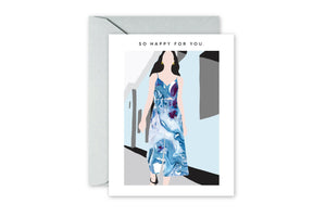 SO HAPPY FOR YOUR Marble Dress Greeting Card