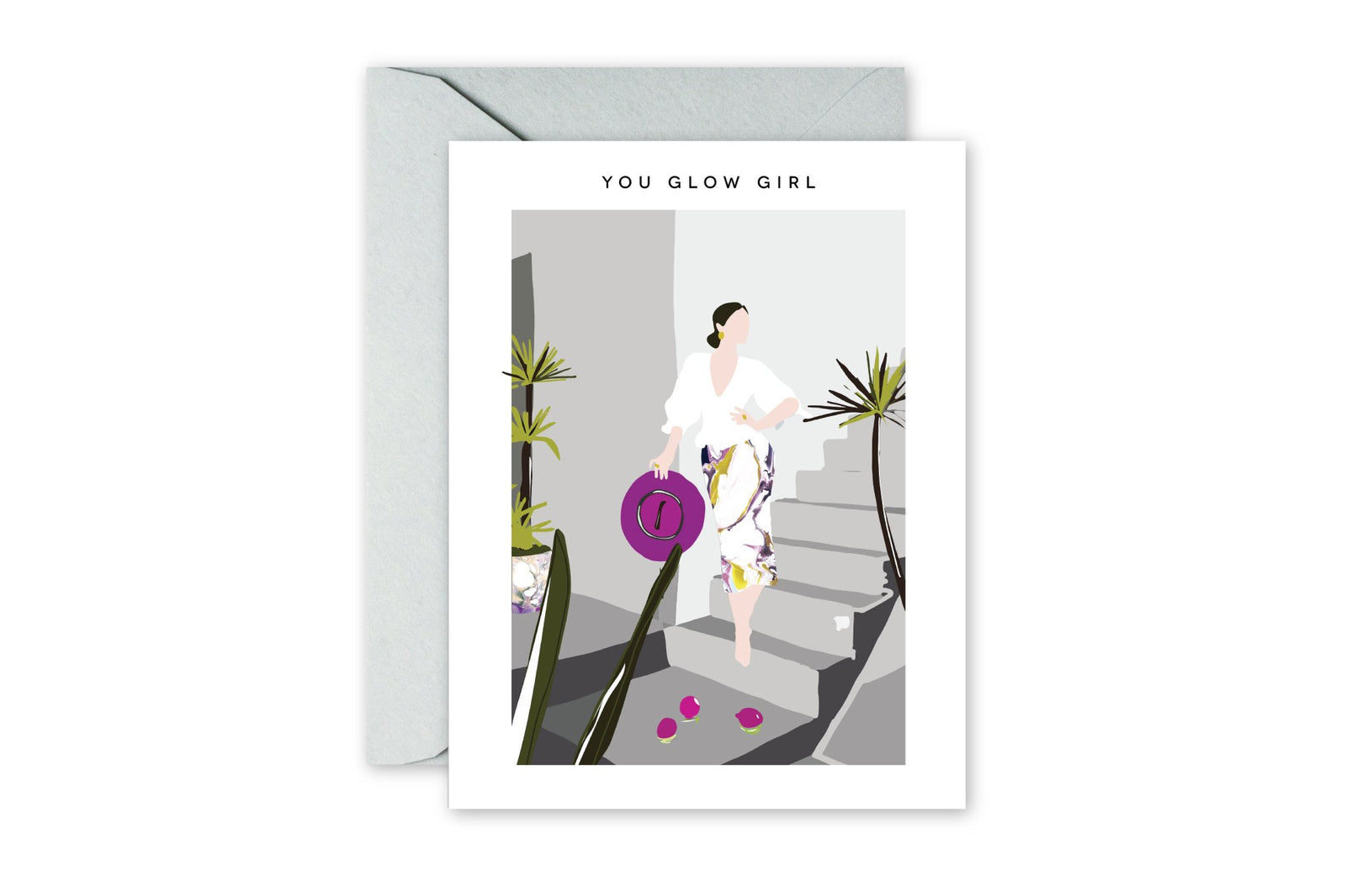 YOU GLOW GIRL silhouette greeting card