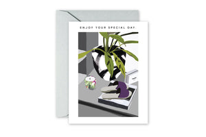 ENJOY YOUR SPECIAL DAY graffiti planter greeting card