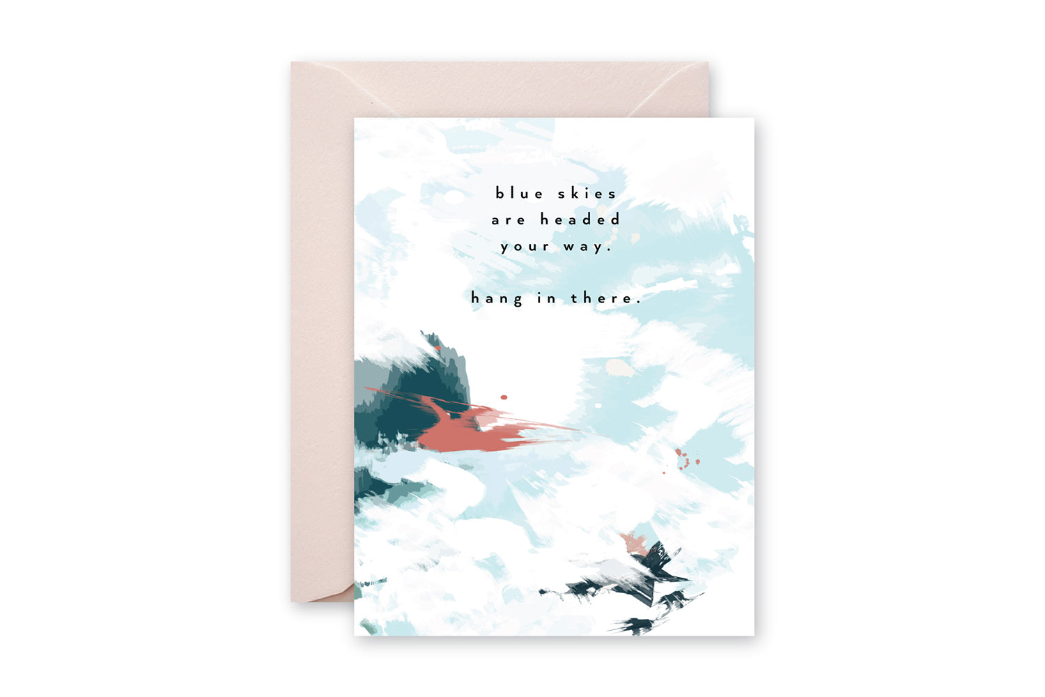BLUE SKIES Pastel Abstract Sympathy Greeting Card