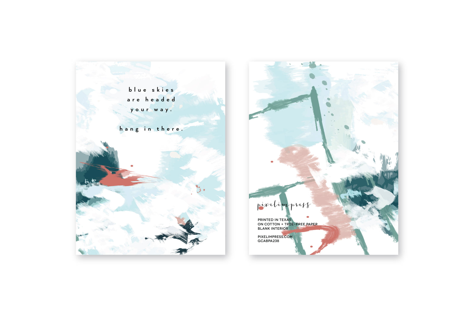 BLUE SKIES Pastel Abstract Sympathy Greeting Card