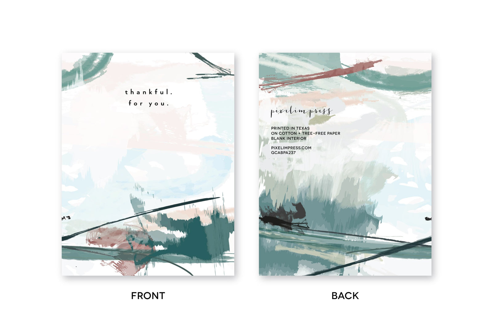 THANKFUL FOR YOU Pastel Abstract Greeting Card