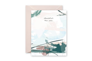 THANKFUL FOR YOU Pastel Abstract Greeting Card