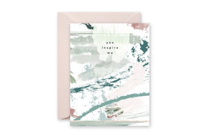 YOU INSPIRE ME Pastel Abstract Greeting Card
