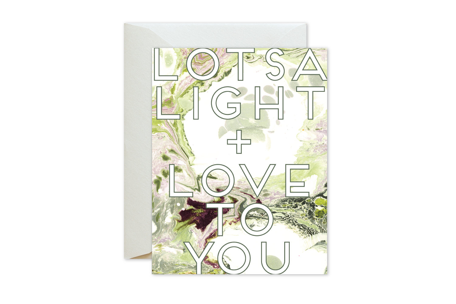 LOTSA LIGHT + LOVE TO YOU  Marble Greeting Card