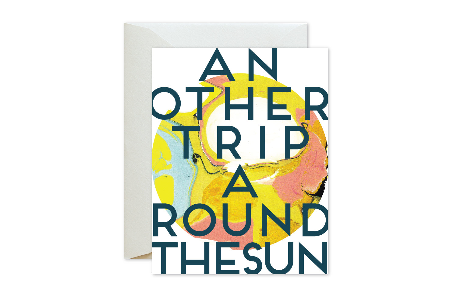 Psychedelic, hippie, bohemian marble Birthday Greeting Card. ANOTHER TRIP AROUND THE SUN by pixelimpress