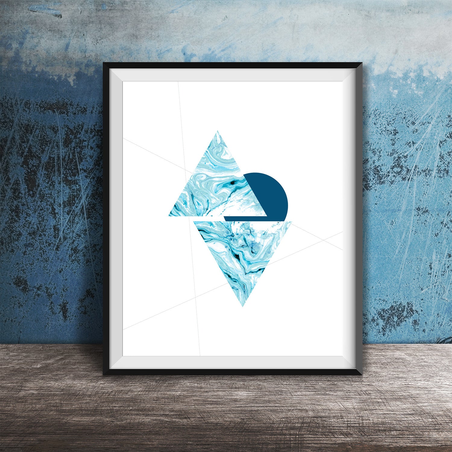 ART PRINT 8x10 Aqua Marble Geometric I