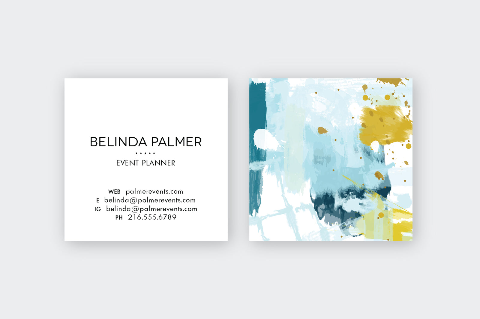 Abstract #13 Aqua|Gold Calling Cards