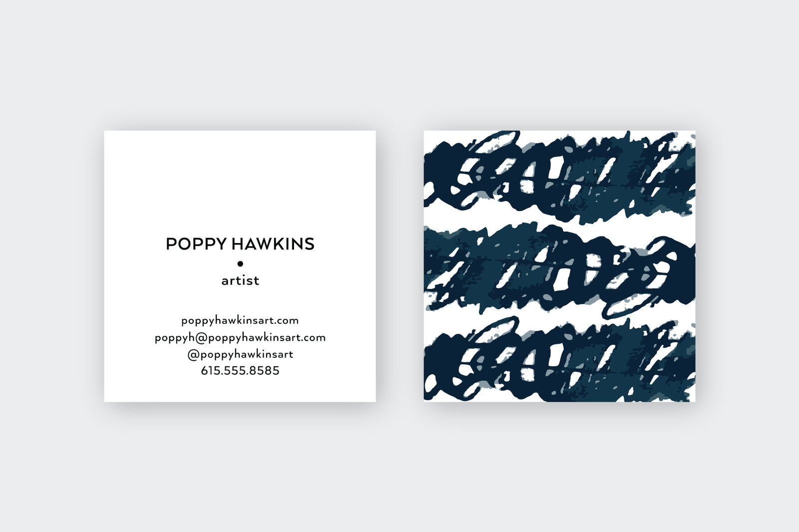 Abstract Indigo Squiggles Calling Cards