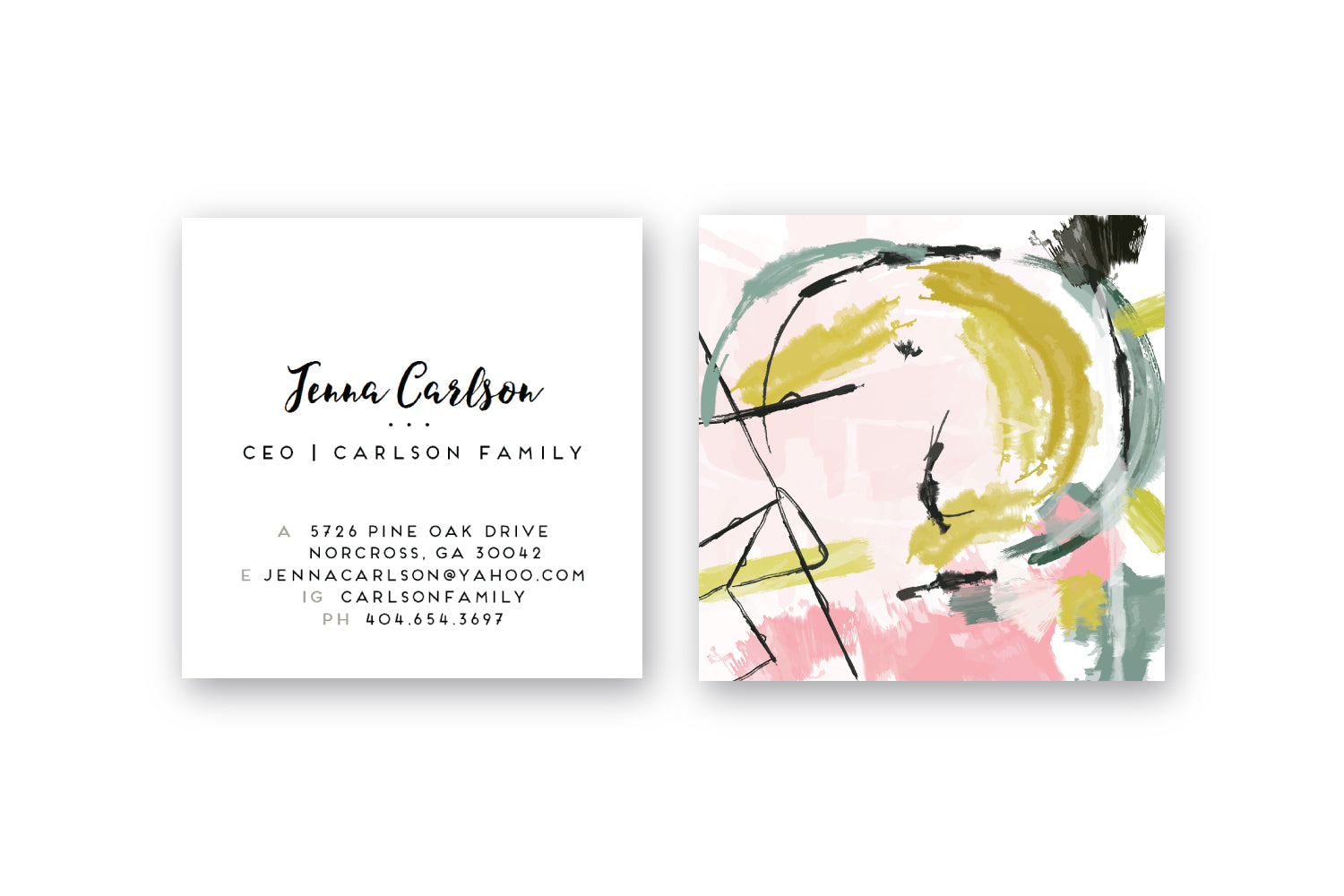 Abstract #21 Calling Cards | Blogger Cards | Business Cards | Square Calling Cards