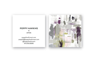 Abstract #29 Calling Cards Plum Greys