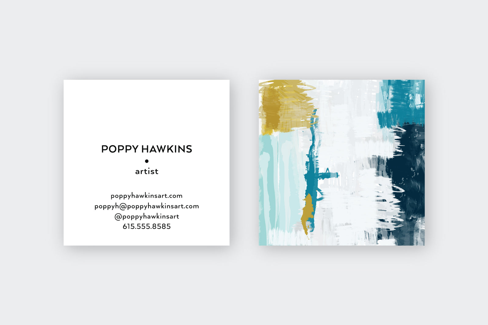 Abstract #5 Aqua|Gold|Indigo Calling Cards