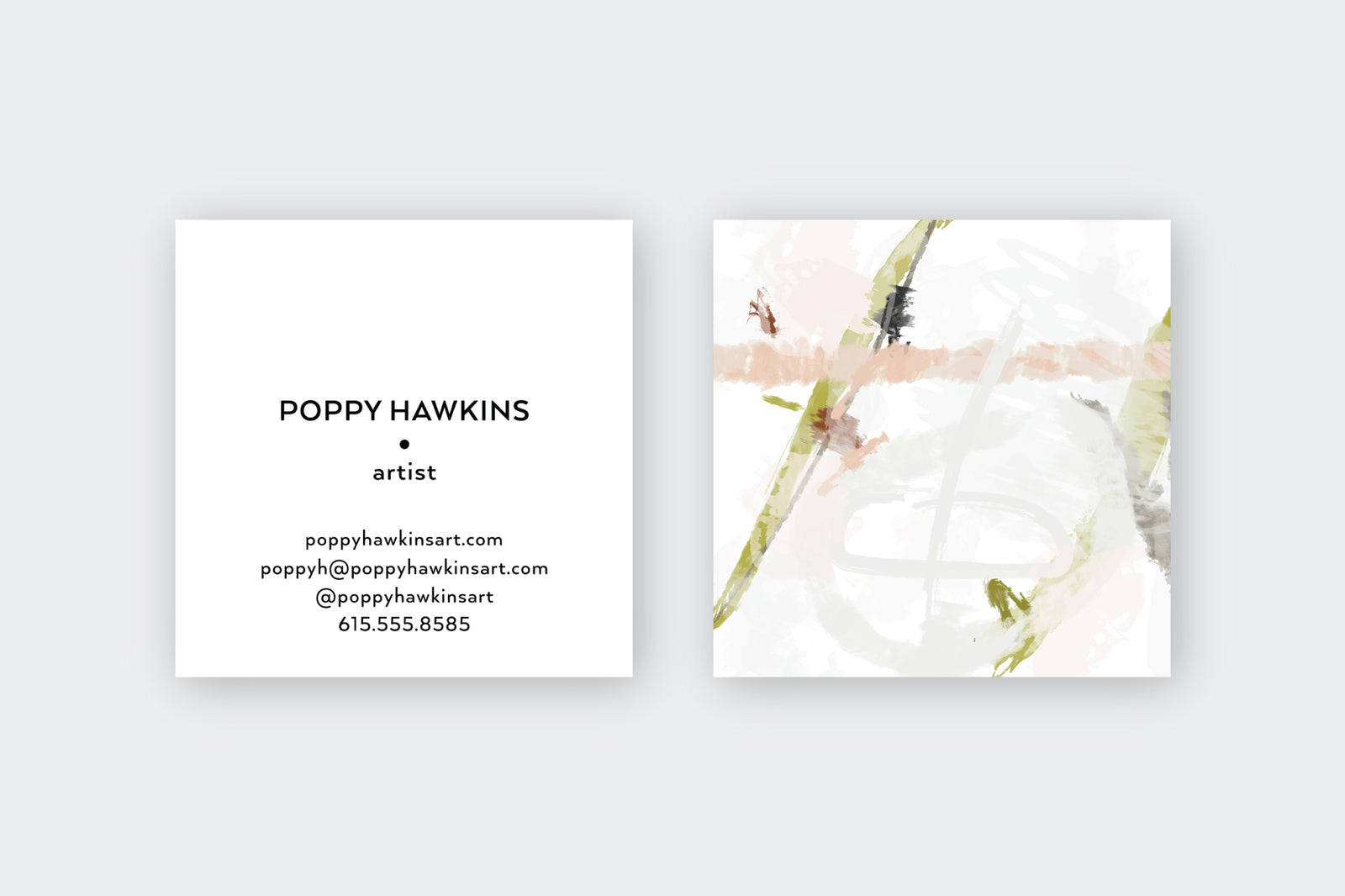 Pastel #6 Abstract Pink|Silver Calling Cards