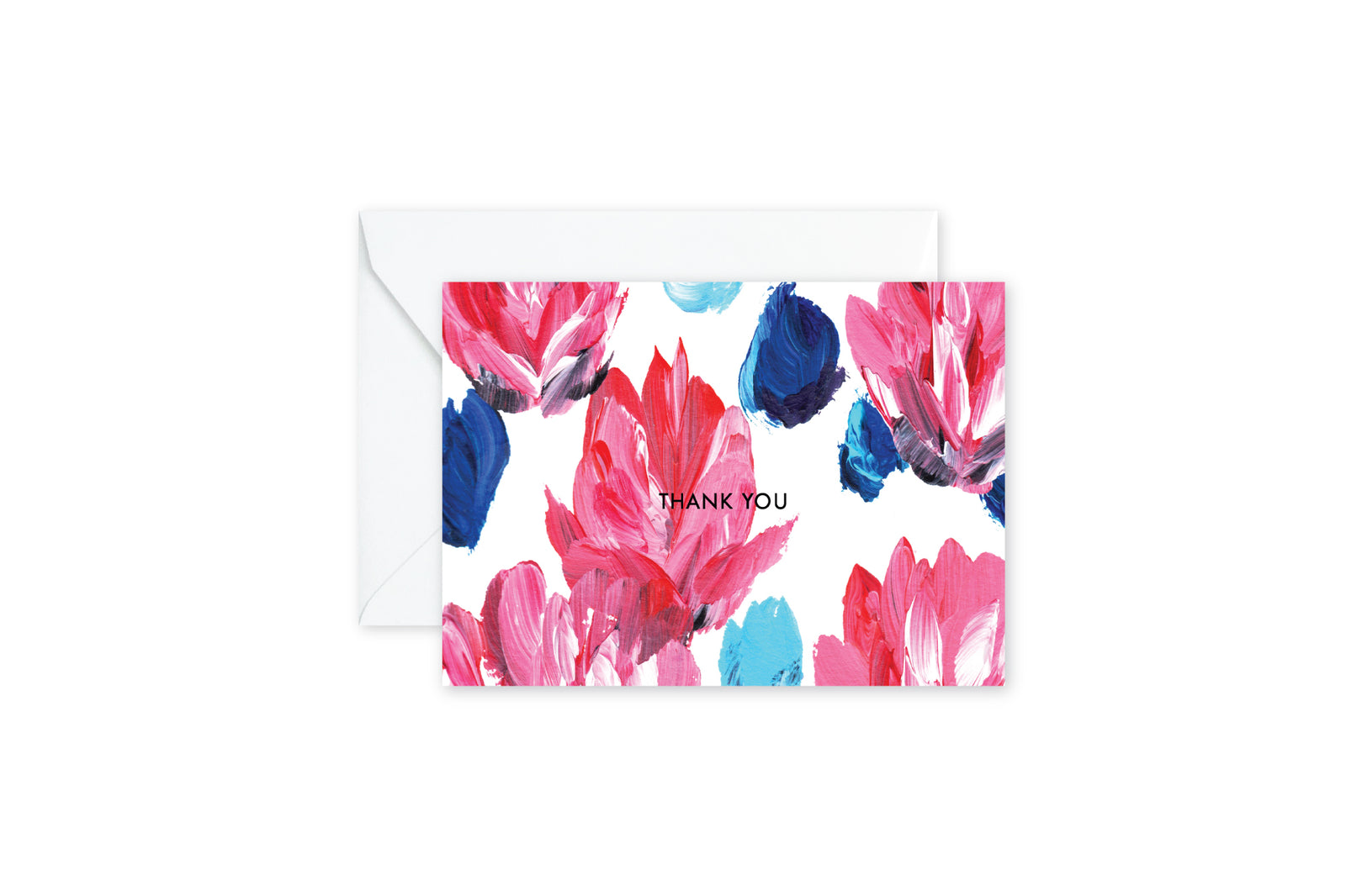 THANK YOU Floral Pink and Blue Notes