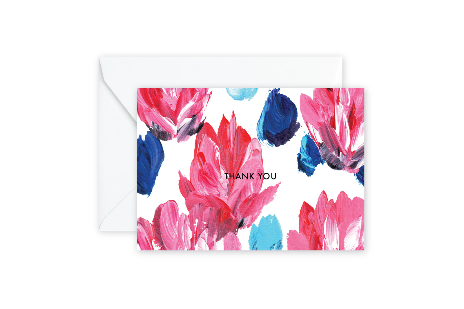 THANK YOU Floral Pink and Blue Notes