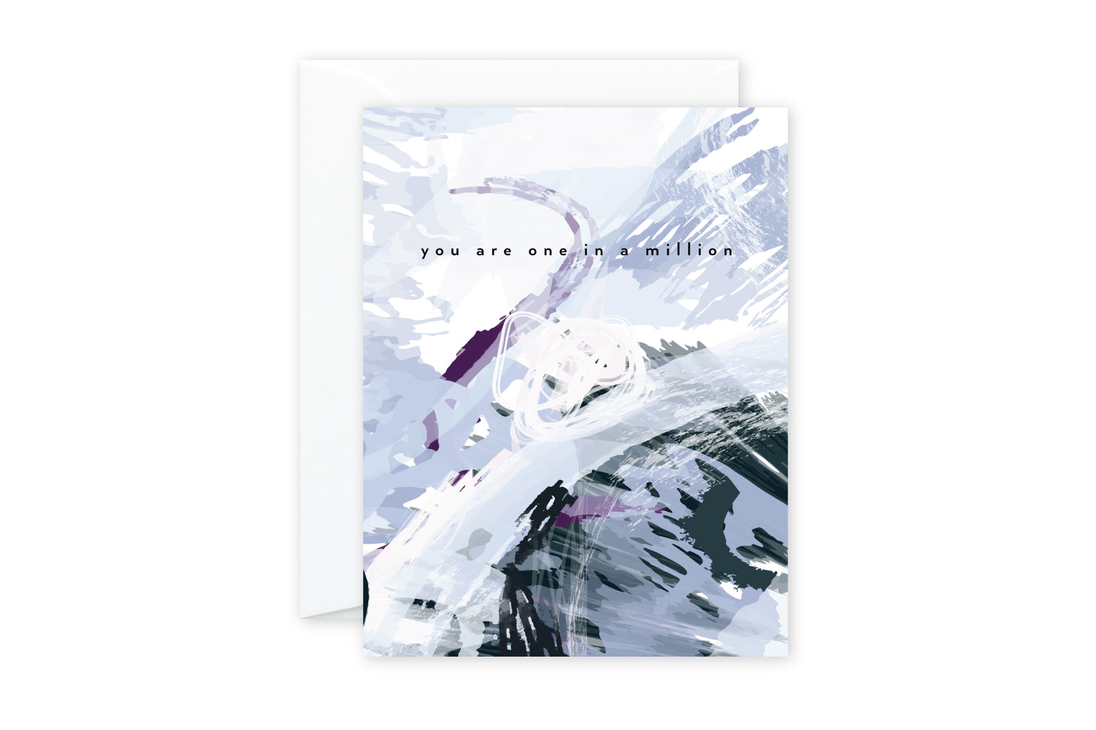 ONE IN A MILLION Indigo Periwinkle Abstract Card