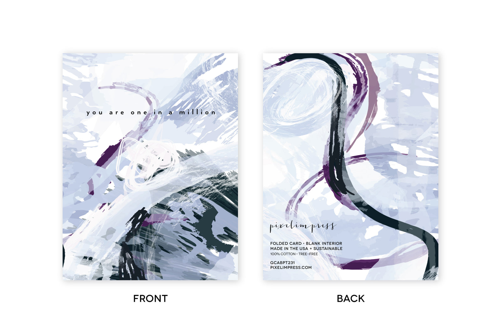 ONE IN A MILLION Indigo Periwinkle Abstract Card