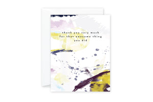 THANK YOU FOR AWESOME THING Plum Gold Abstract Card