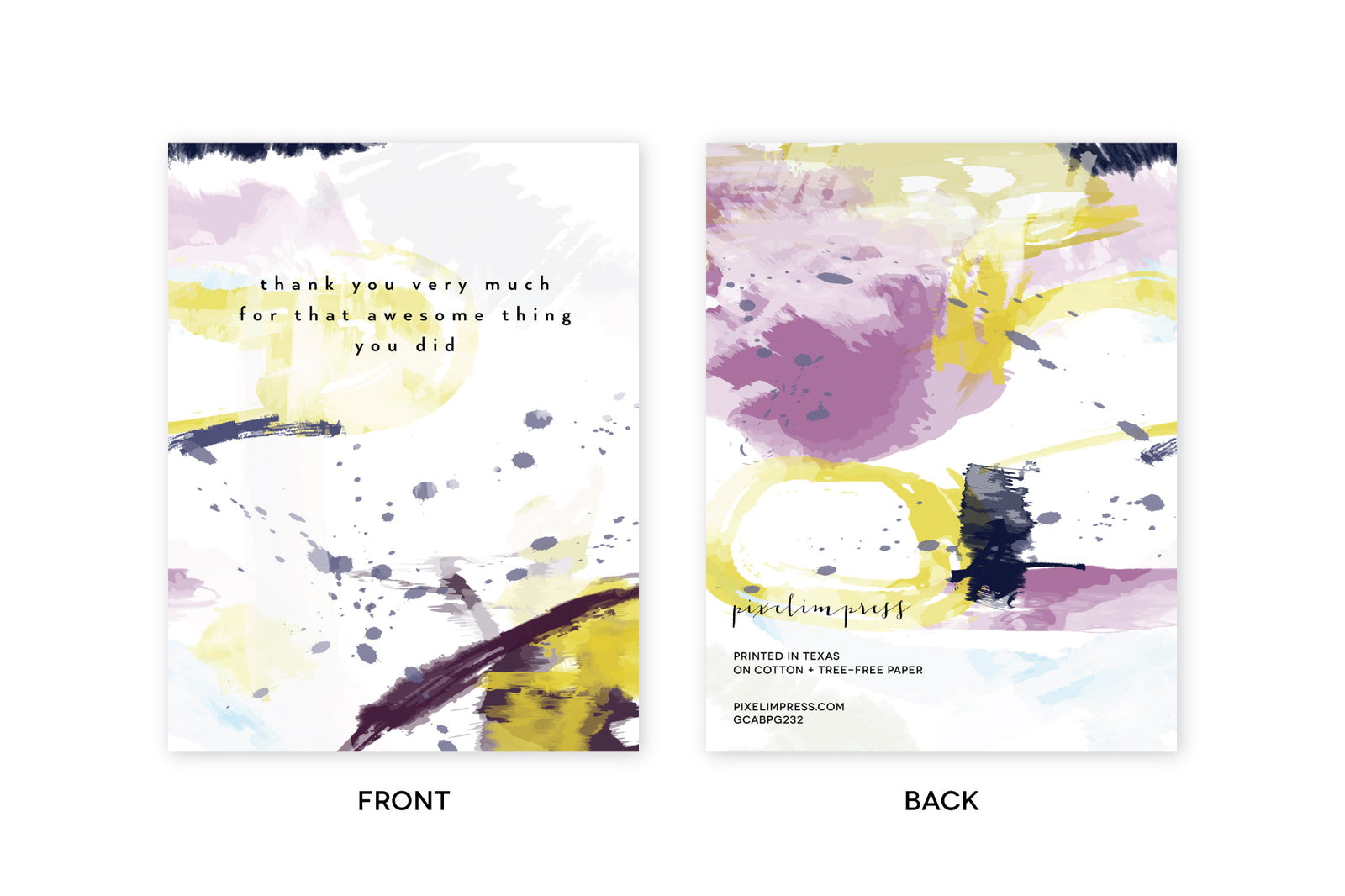 THANK YOU FOR AWESOME THING Plum Gold Abstract Card