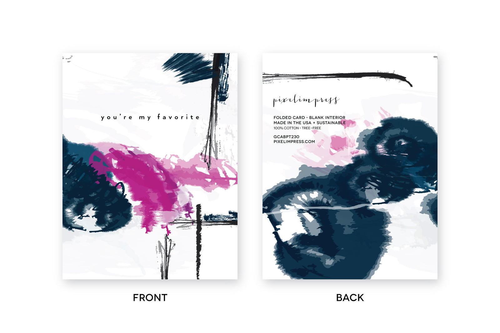 YOU'RE MY FAVORITE Indigo Pink Abstract Card