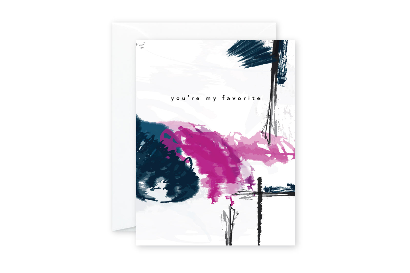 YOU'RE MY FAVORITE Indigo Pink Abstract Card