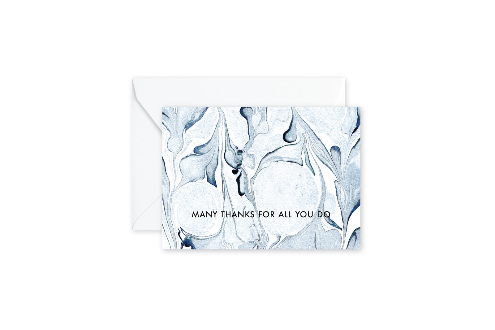 MANY THANKS Indigo Marble Notecards